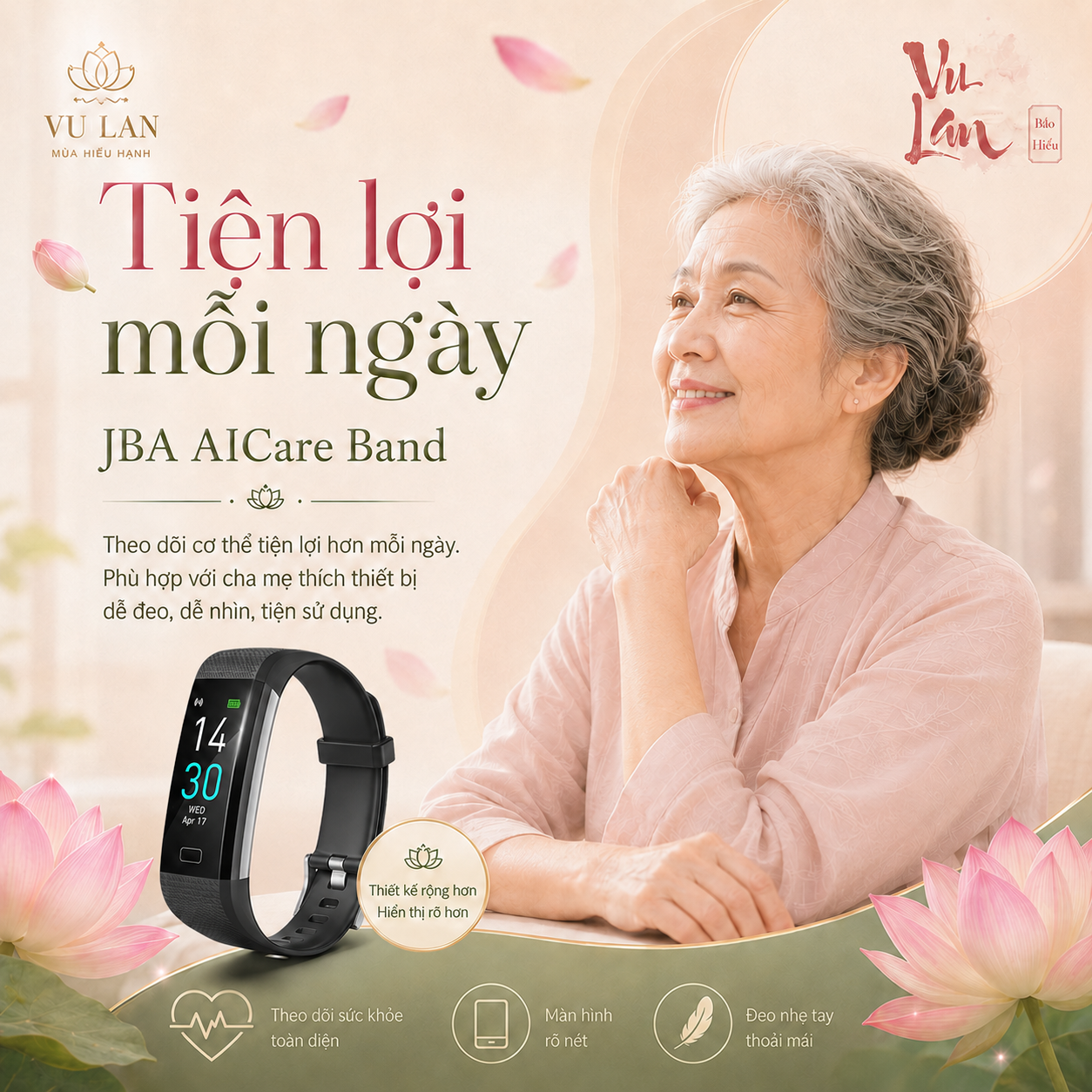 JBA AICare Vòng Bình an — Tiện lợi mỗi ngày